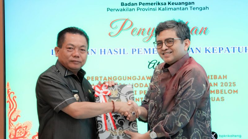 Bupati Kapuas HM Wiyatno menghadiri Acara Penyerahan Laporan Hasil Pemeriksaan (LHP) Badan Pemeriksa Keuangan Republik Indonesia (BPK RI) Perwakilan Provinsi Kalimantan Tengah, Jumat (2/1/2026).