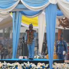 Gubernur Kalimantan Tengah H. Agustiar Sabran saat memimpin Upacara Peringatan Hari Jadi ke-67 Kabupaten Barito Selatan