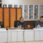 Bupati Kapuas HM Wiyatno, Wakil Bupati Dodo, Sekda Usis I. Sangkai, Forkopimda, serta jajaran TPID Kabupaten Kapuas saat mengikuti Rapat Teknis Pengendalian Inflasi Daerah di Ruang Rapat Rumah Jabatan Bupati Kapuas, Selasa (22/9/2026) pagi.