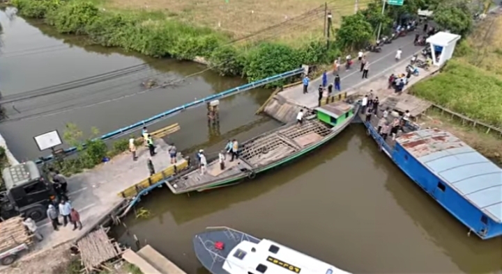 Kondisi jembatan Saka Harang Mantuil, Banjarmasin Selatan (Foto : SC Video Humas Resta BJM)